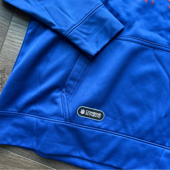 Womens New Era NFL Combine Hoodie Blue New York Giants - Picture 3 of 5